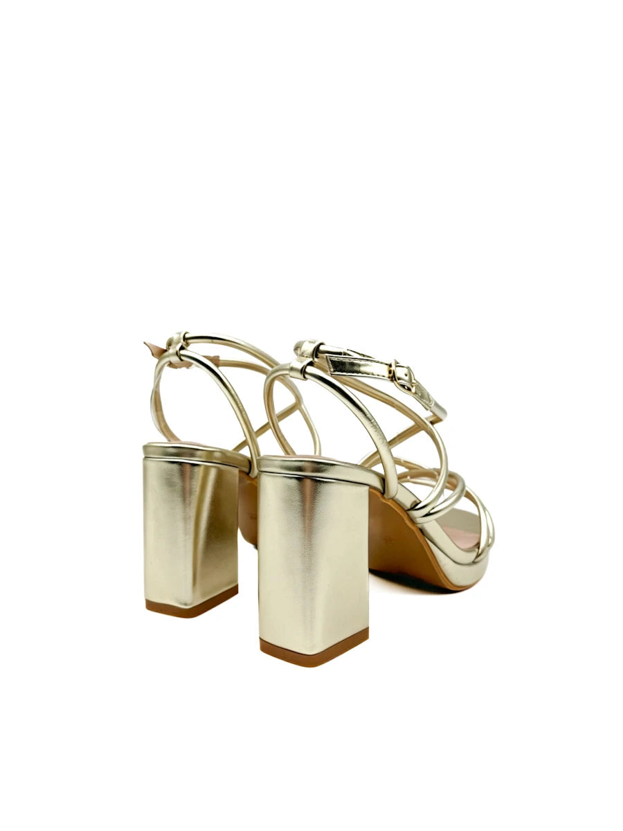 Sandalias de Tacón de Bloque con Tiras