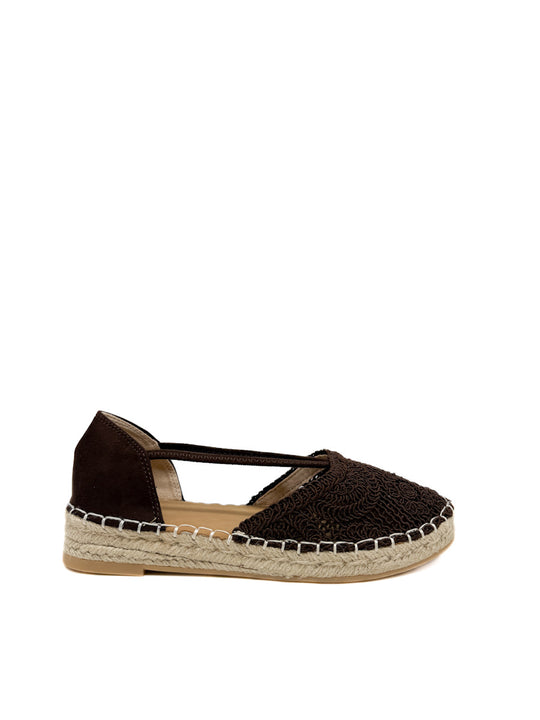 Alpargatas yute marrones de ganchillo
