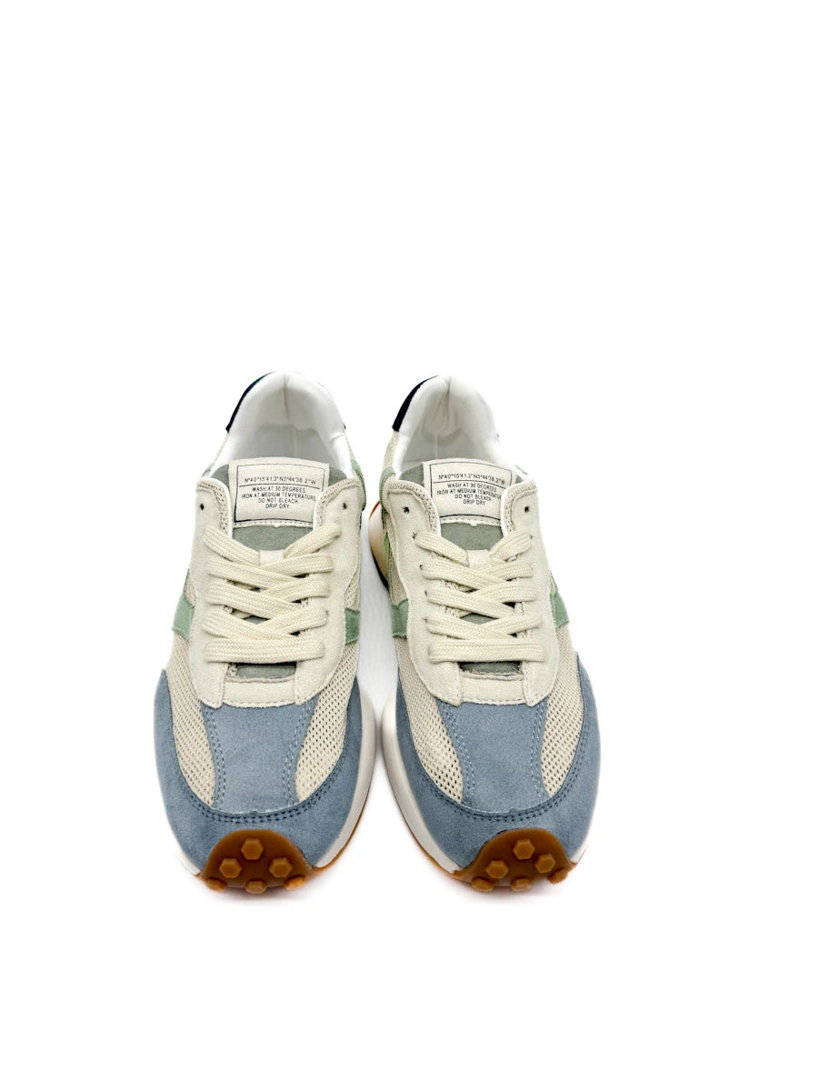 Corina Zapatillas Deportivas Retro con Paneles de Antelina y Malla