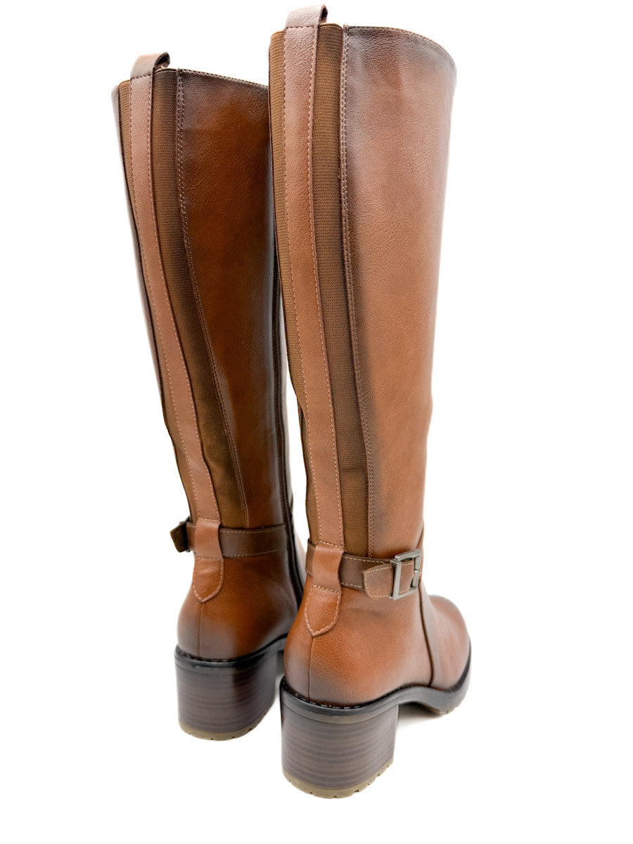 Botas Altas de Elástico con Tacón Cuadrado