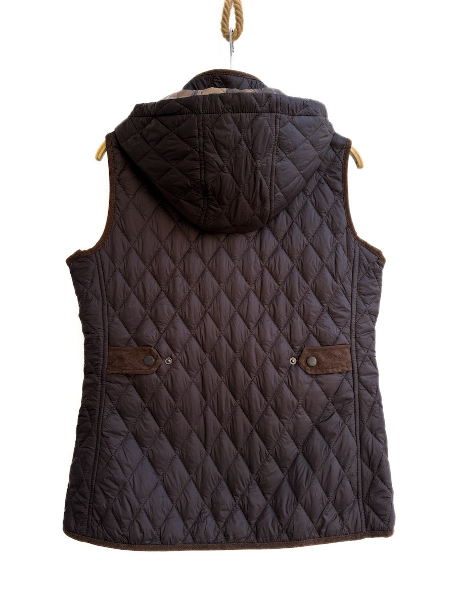 Chaleco Acolchado con Capucha Desmontable – Marrón Oscuro