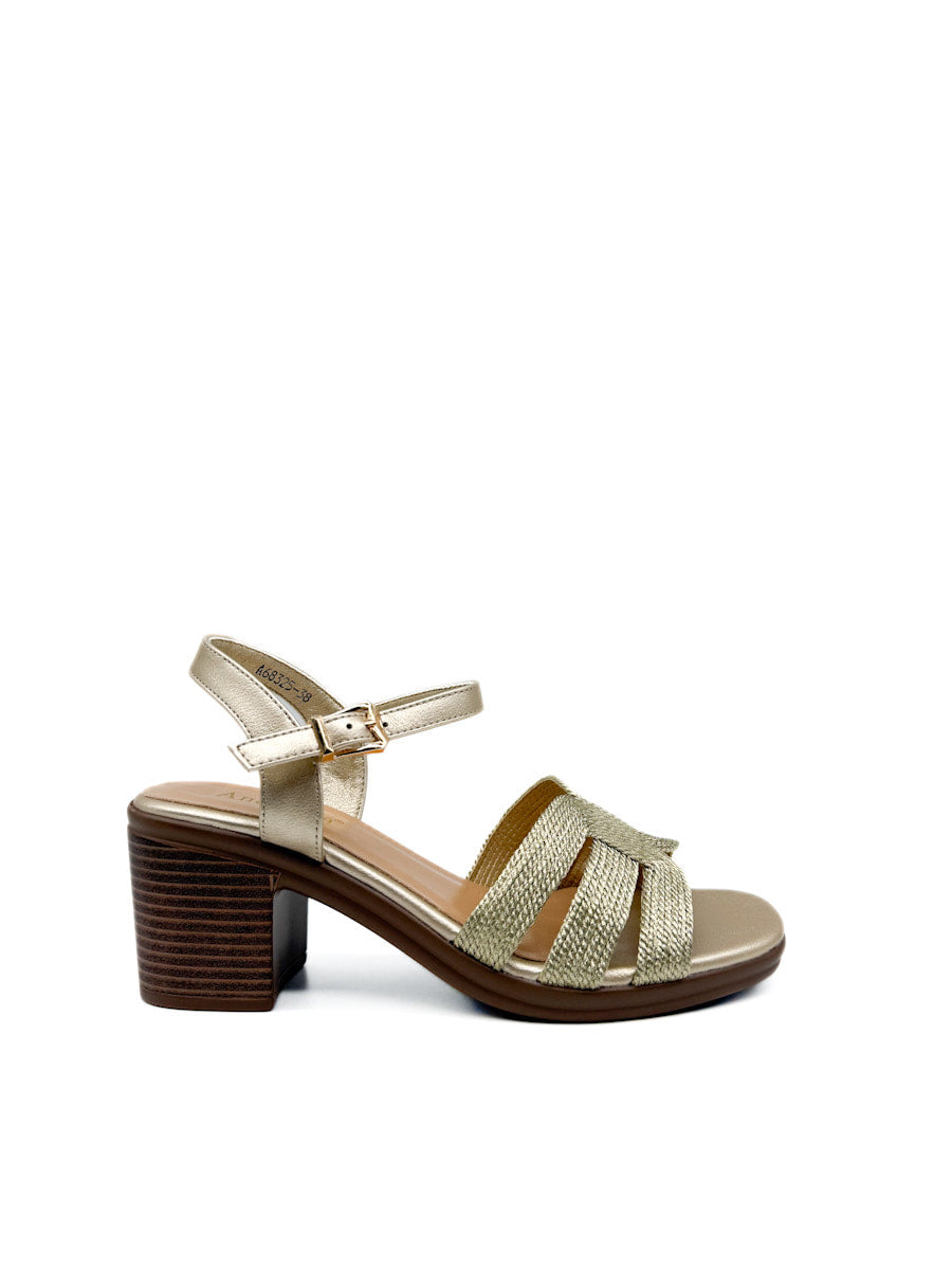 Sandalias de Tacón Medio con Diseño Entrelazado Elegante