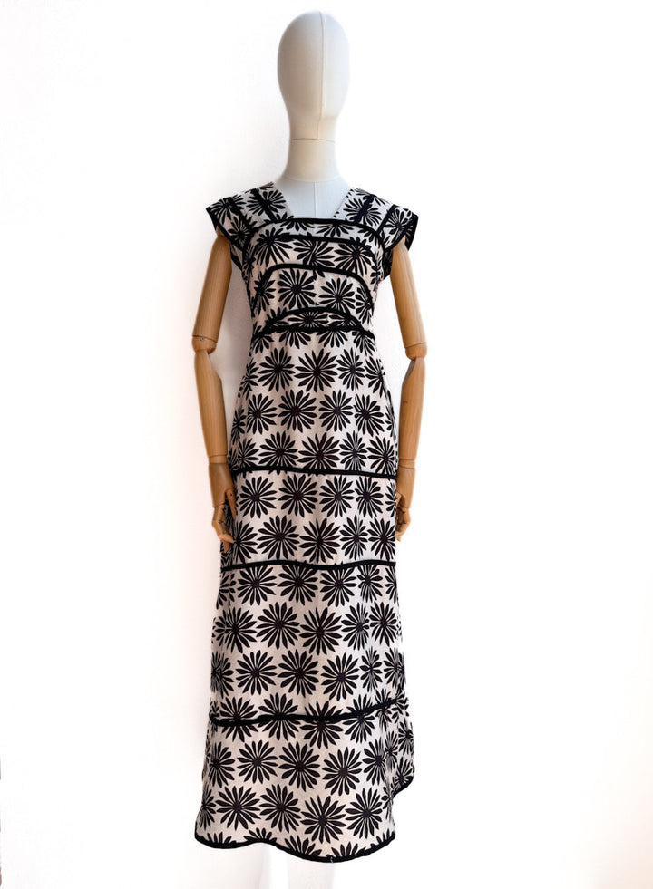 Vestido Largo de Algodón con Estampado Étnico
