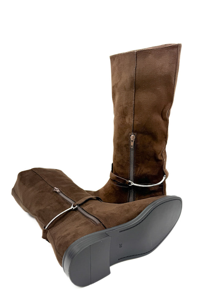 Botas altas con Tira Decorativa de Hebilla Removible Corina M5830