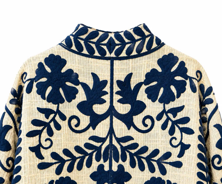 Chaqueta kimono bordada flores