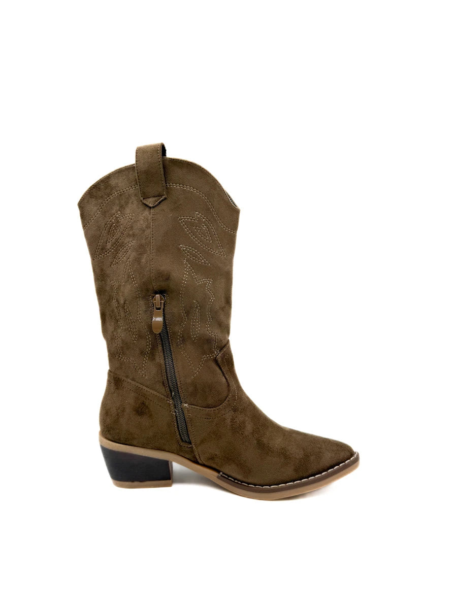 Botas Cowboy Media Caña – Estilo Campero con Bordados