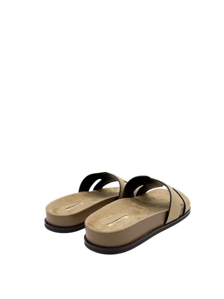 Sandalias Pala Corina en Antelina con Diseño Troquelado