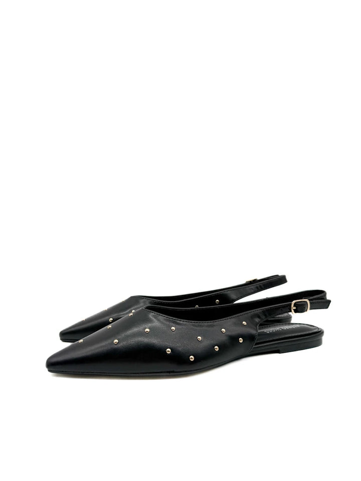 Zapatos Planos Destalonados de Puntera Fina con Tachuelas