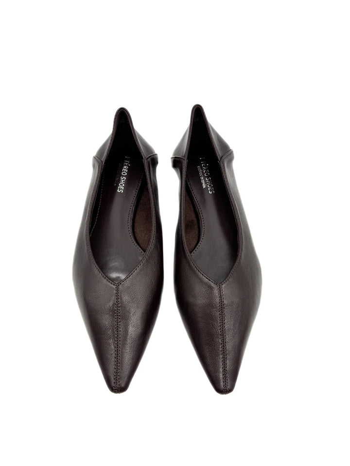 Bailarinas de Punta Estrecha con Escote en V - Zapatos Planos Elegantes