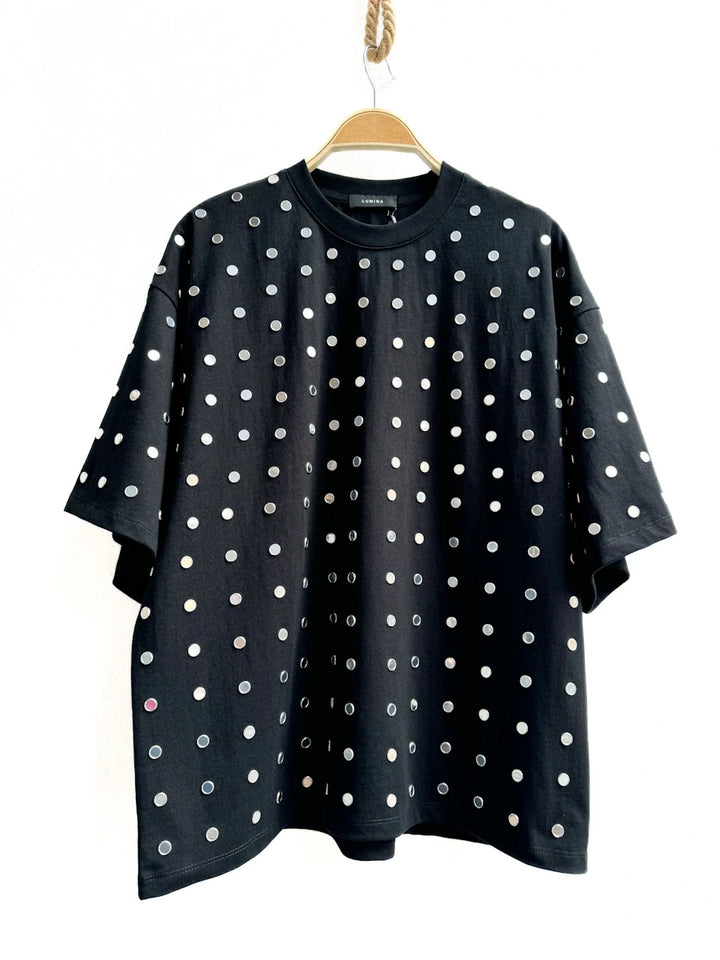 Camiseta Oversize con Apliques Metálicos