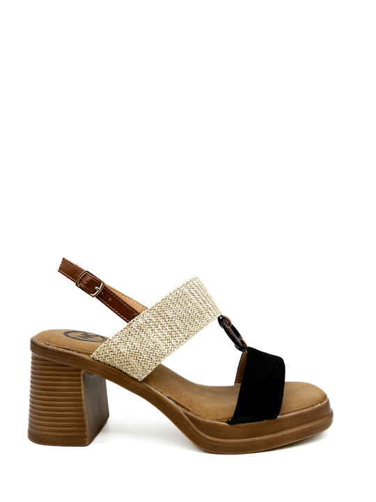 Sandalias Tacón Mujer BB71 Negro