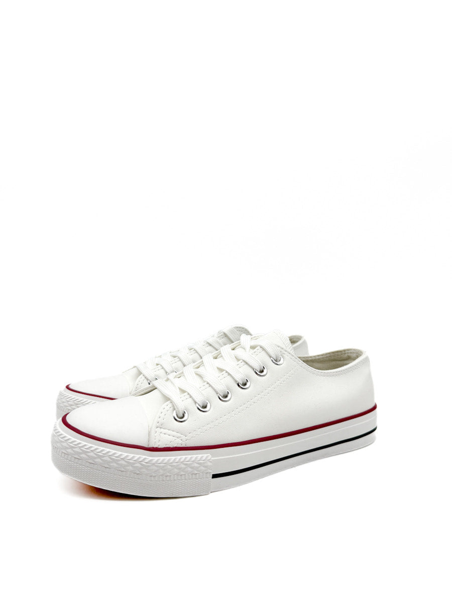 Zapatillas de Polipiel Blancas