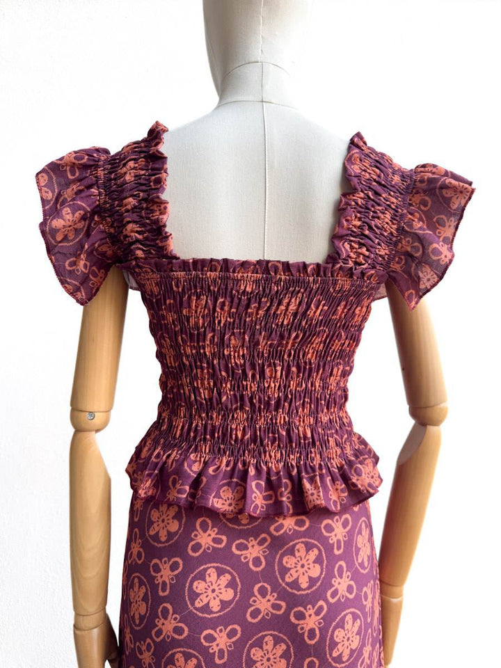 Conjunto Bohemio Violeta con Estampado Floral