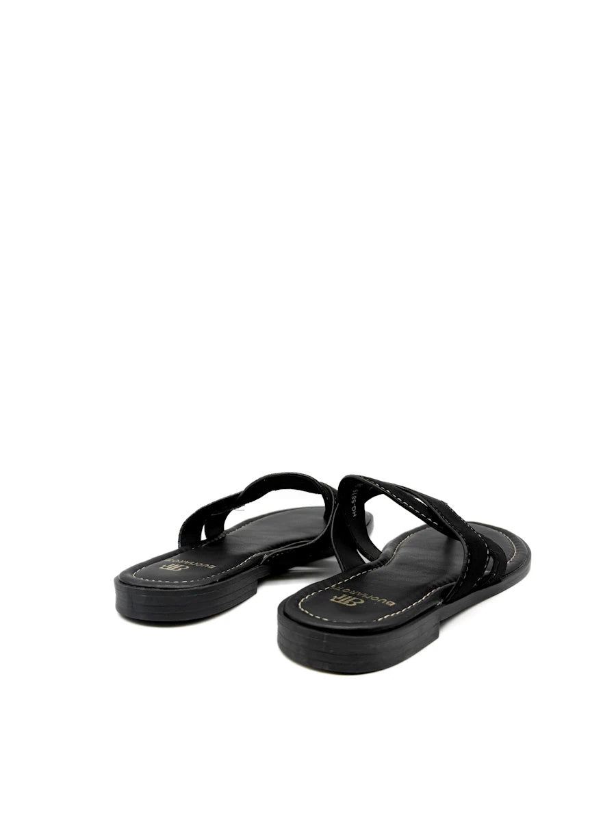 Sandalias Casuales de Dedo con Tiras de Ante - Mujer