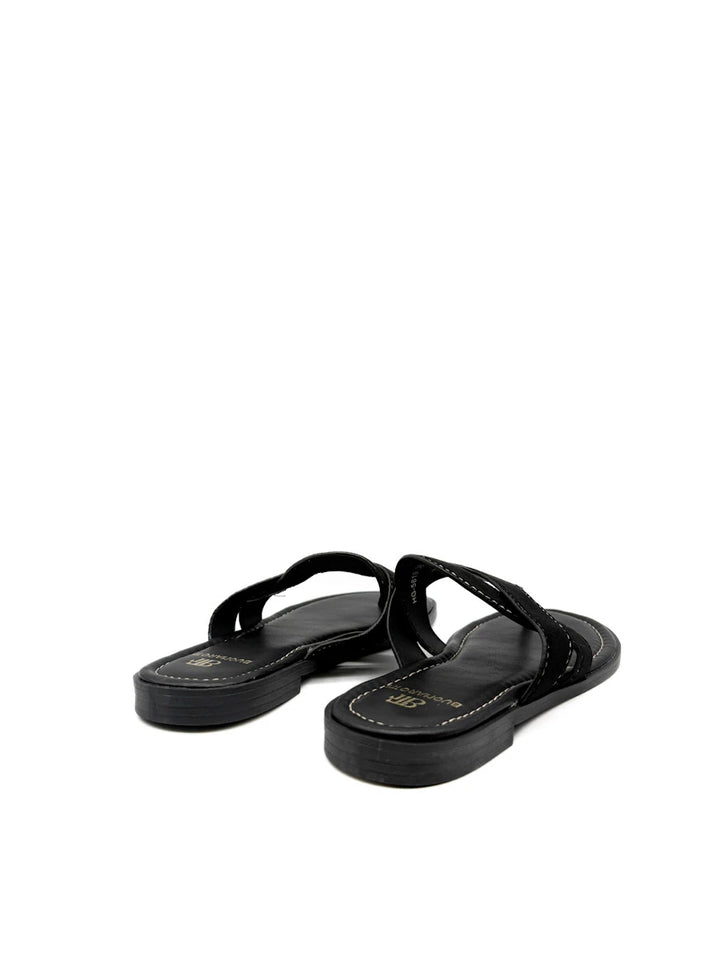 Sandalias Casuales de Dedo con Tiras de Ante - Mujer