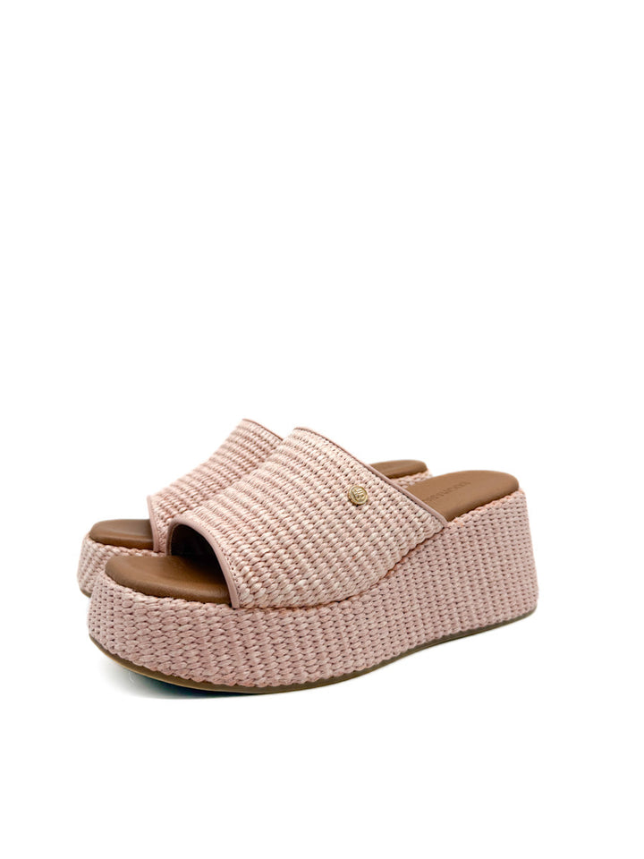 Sandalias de Rafia Cuña con Plataforma