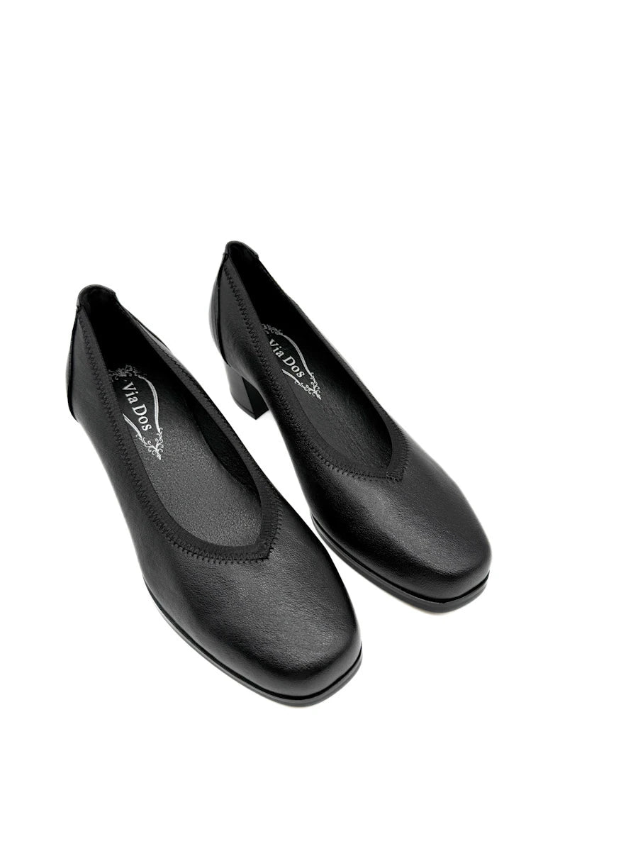 Zapatos Elegantes De Vestir Con Tacón Ancho Y Puntera Cuadrada Para Mujer