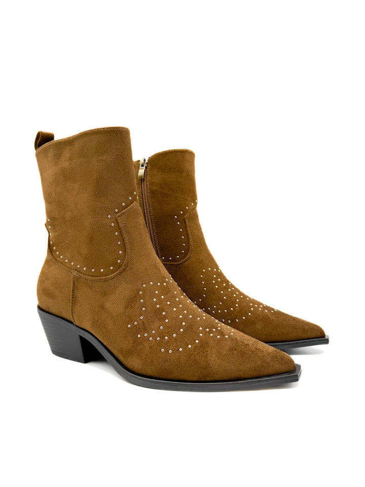 Botines Cowboy de Antelina con Tachuelas Decorativas