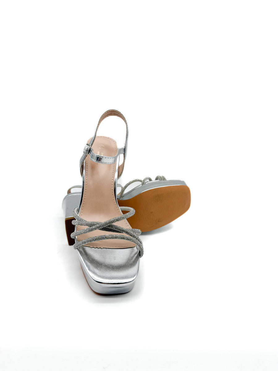 Sandalias Plataforma de Fiesta con Brillo