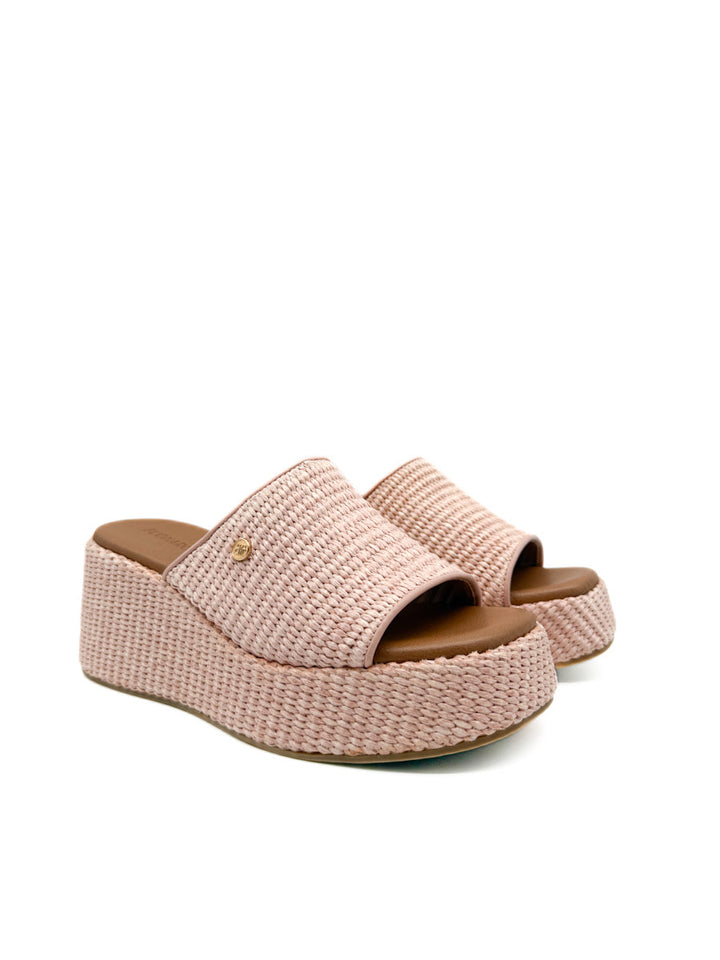 Sandalias de Rafia Cuña con Plataforma