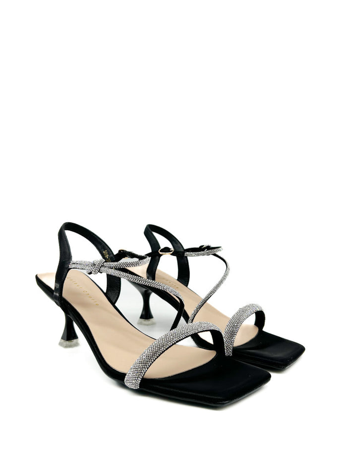 Sandalias Elegantes de Tacón medio con Brillos