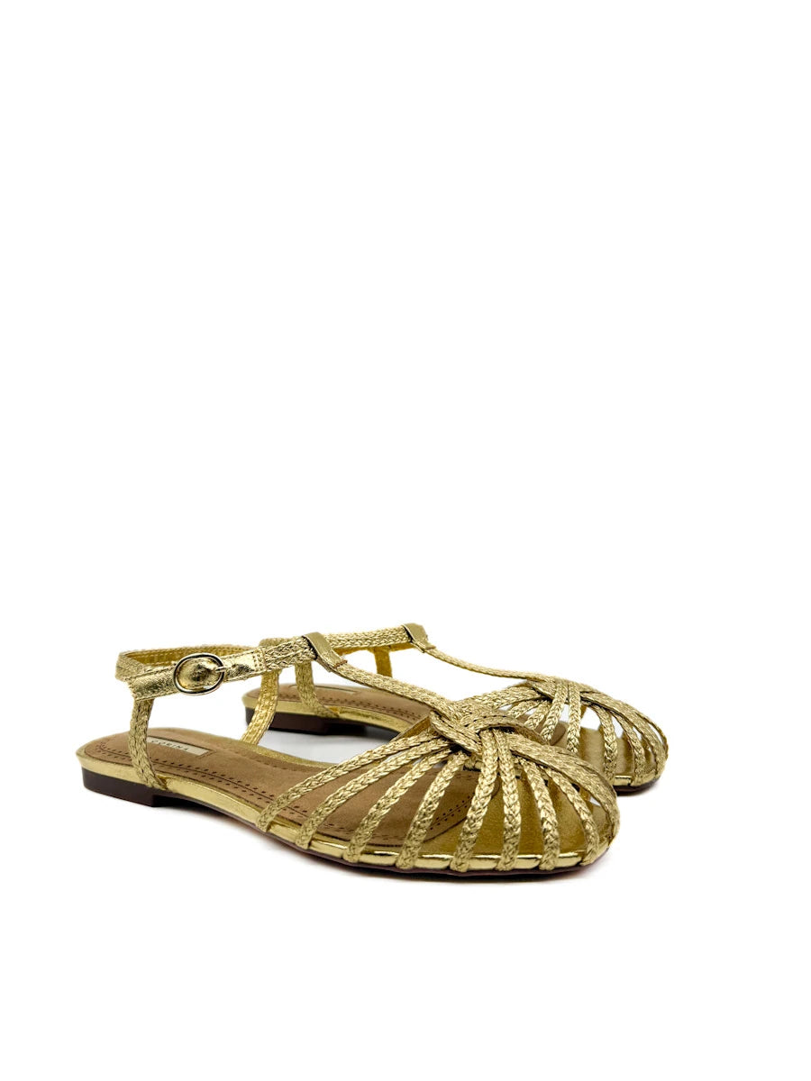 Sandalias Cangrejeras Metalizadas con Acabado Premium