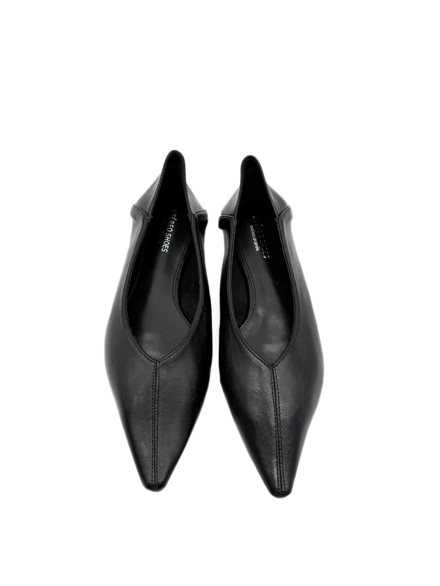 Bailarinas de Punta Estrecha con Escote en V - Zapatos Planos Elegantes