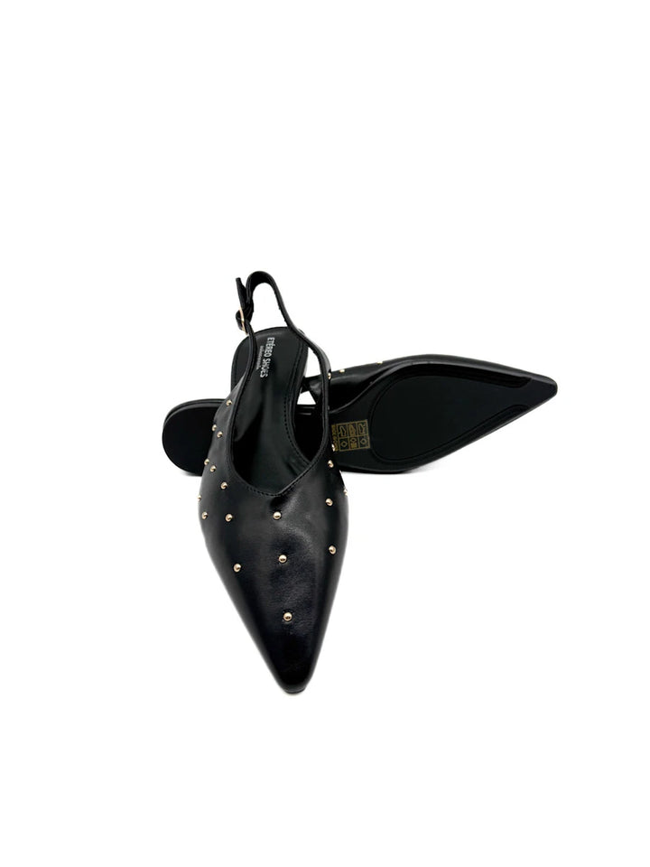 Zapatos Planos Destalonados de Puntera Fina con Tachuelas
