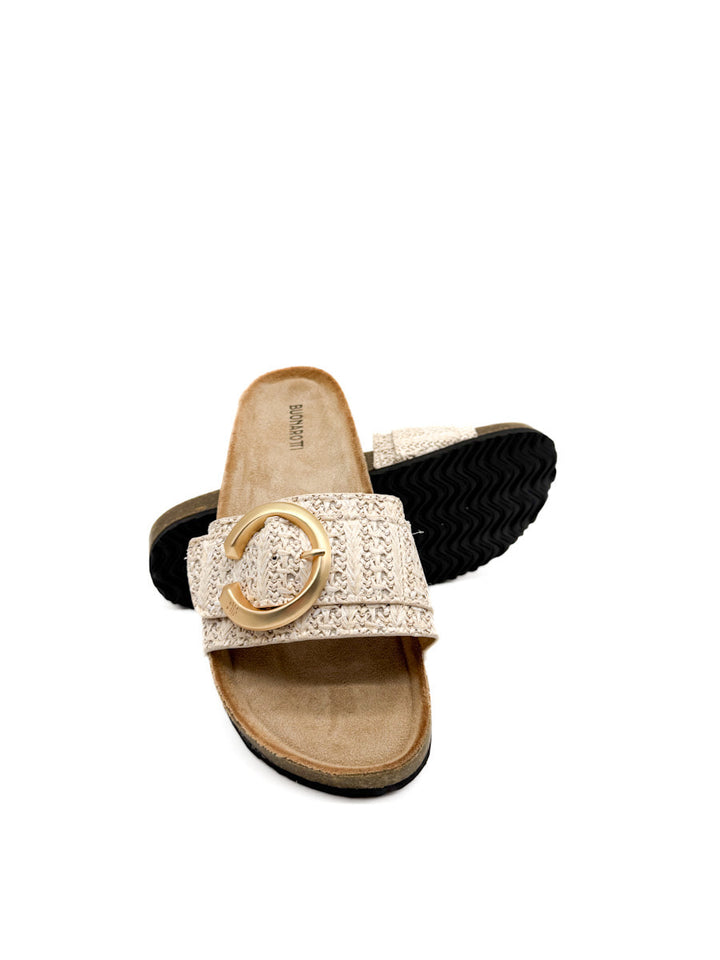 Sandalias Planas Elegantes con Hebilla Dorada