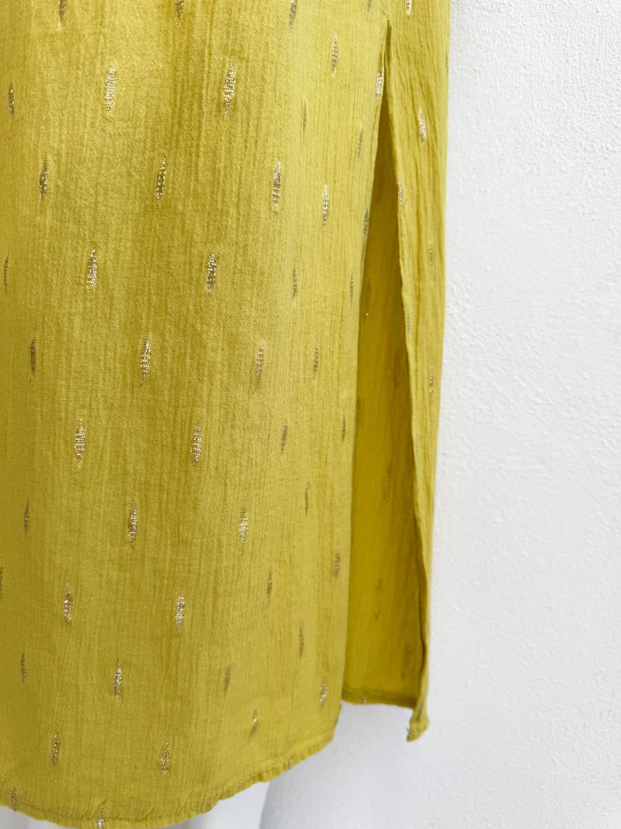 Conjunto de Blusa y Falda en Algodón Texturizado