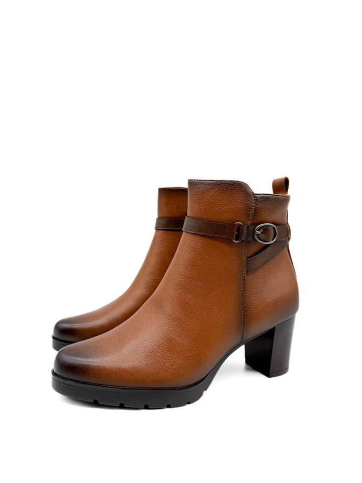 Botines de Tobillo con Tacón y Correa Decorativa