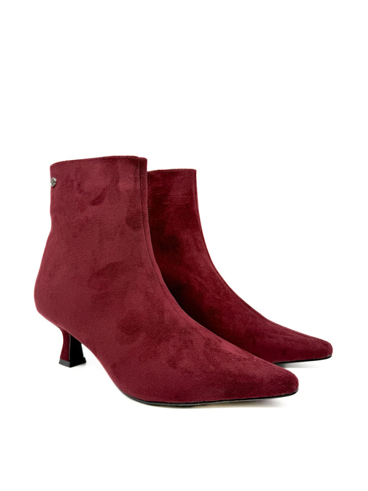 Botines de Antelina con Tacón Cónico y Punta Fina