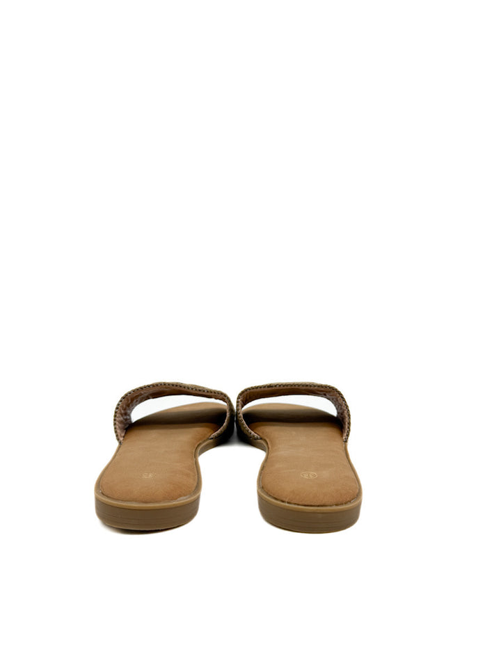 Sandalias de Pala  con Textura Trenzada Bordado