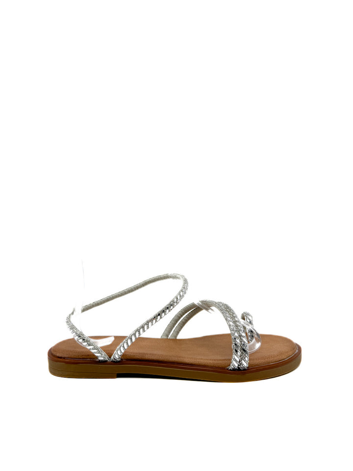 Sandalias Planas de Pedrería: Estilo y Brillo