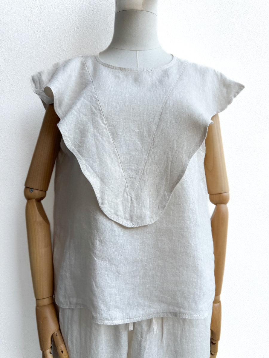Blusa de Lino con Volante