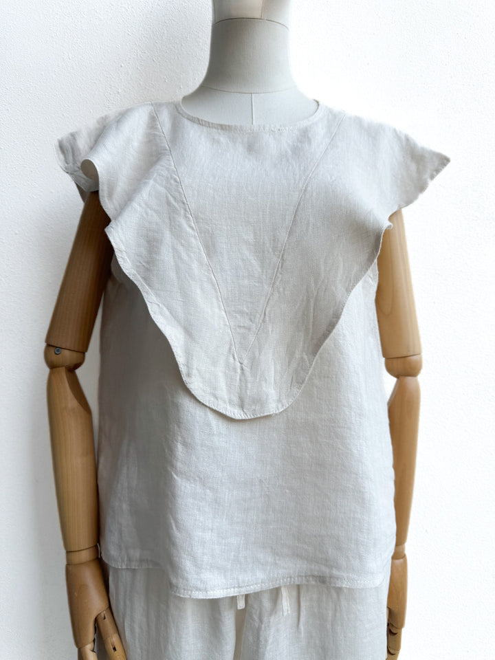 Blusa de Lino con Volante