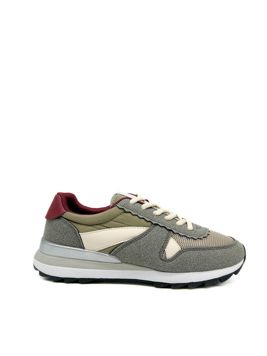 Zapatillas Deportiva Mujer L2167 Gris Burdeos