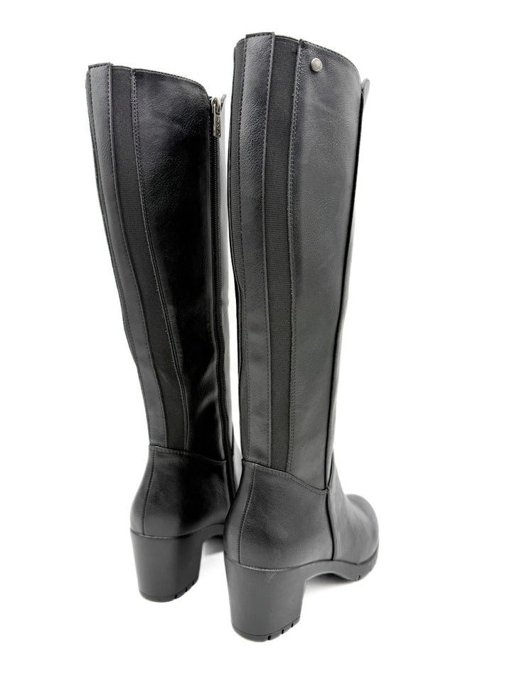 Botas Altas de Caña Recta con Tacón Cuadrado y Cremallera