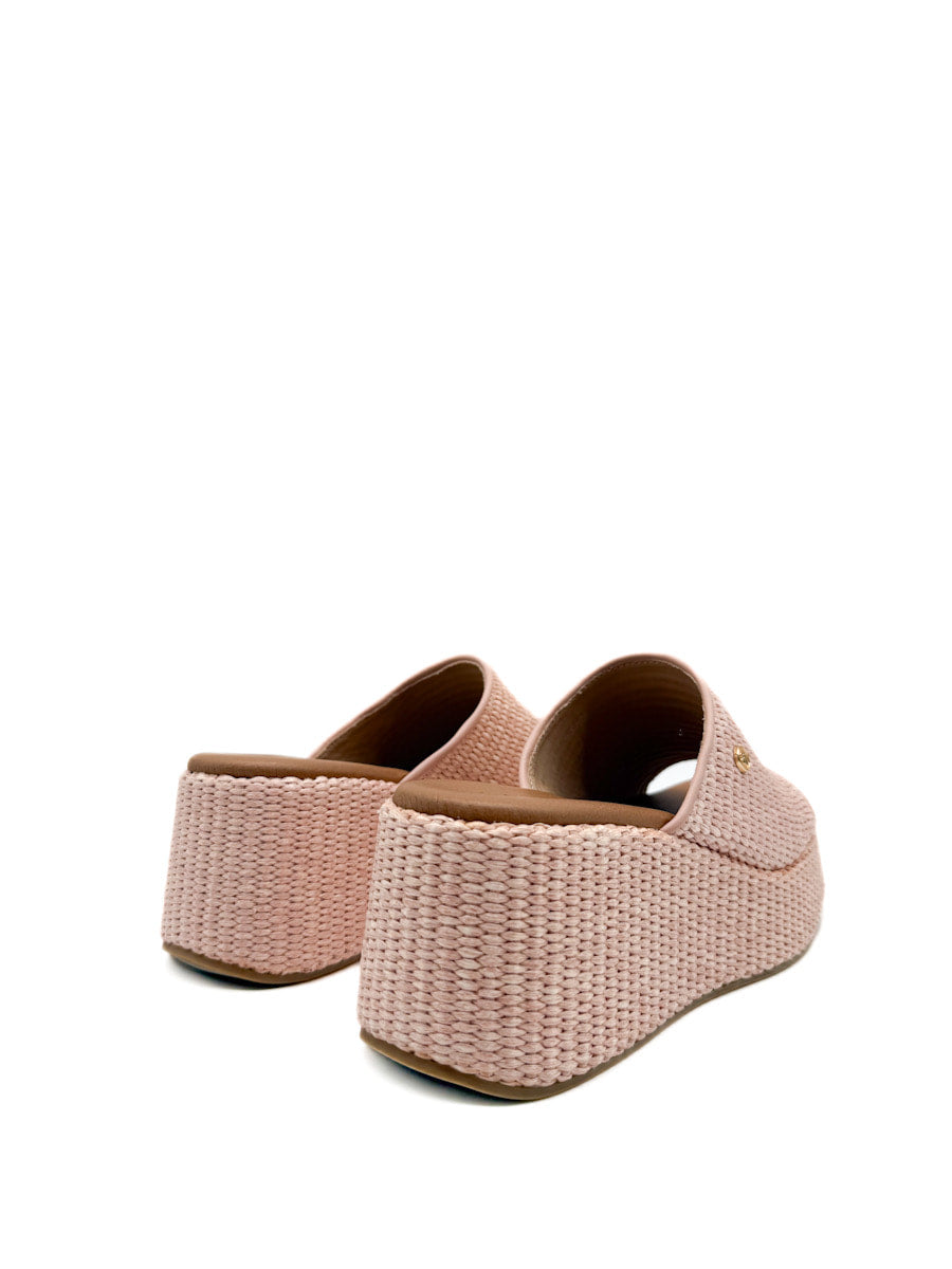 Sandalias de Rafia Cuña con Plataforma