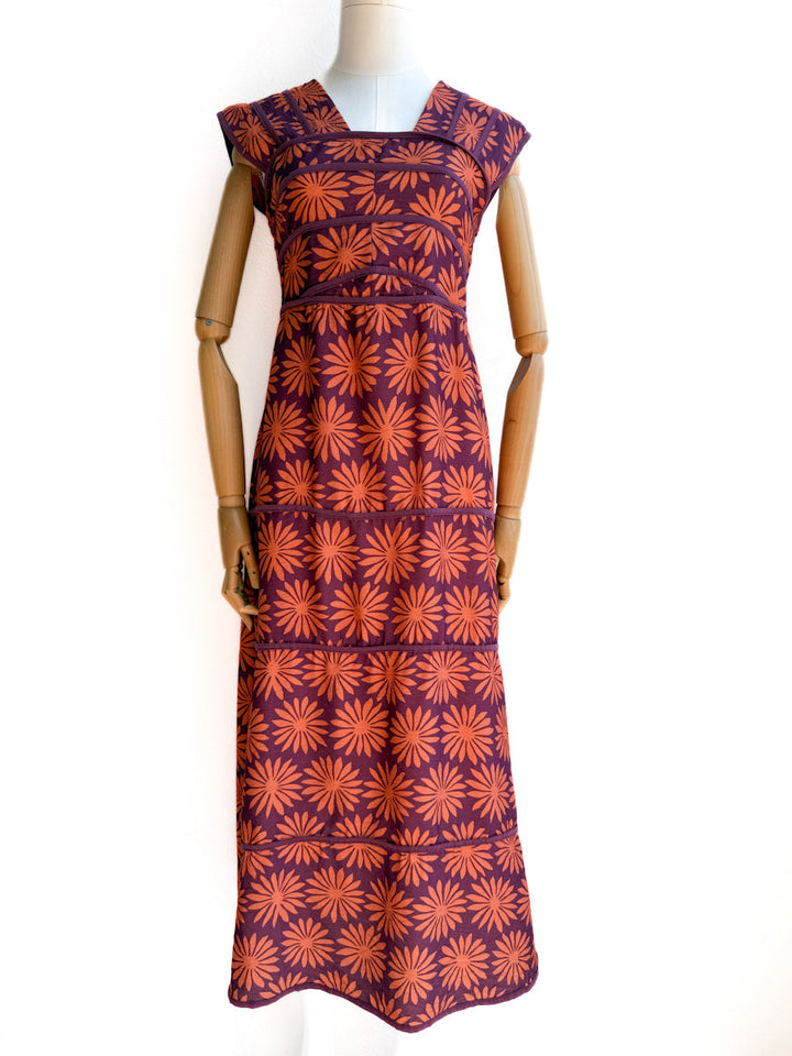 Vestido Largo de Algodón con Estampado Étnico