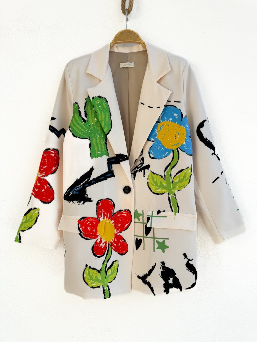 Blazer Con Estampado