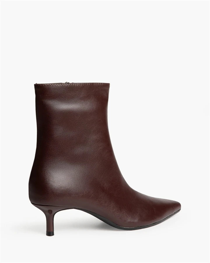 Corina Botines de Tacón Chupete con Punta Afilada y Cremallera