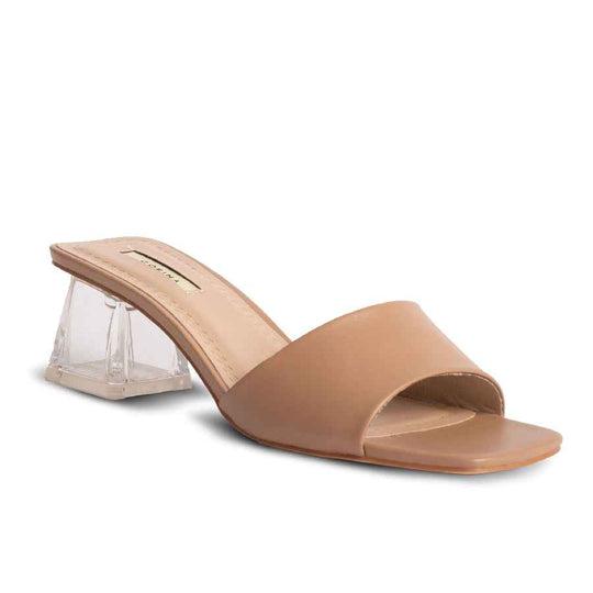 Sandalias Tacón Transparente Para Mujer, Corina M3224 Camel