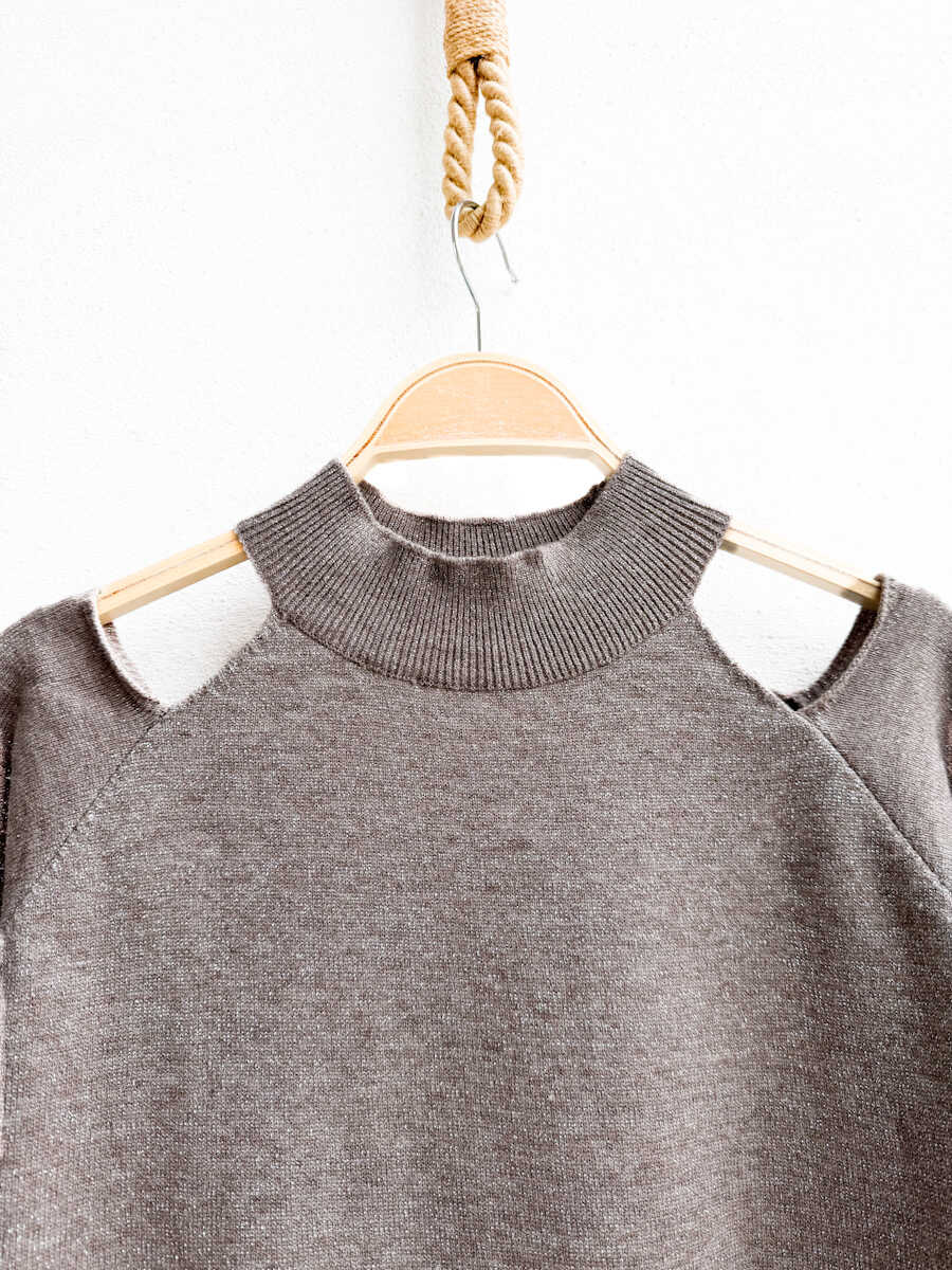 Jersey de punto con efecto metalizado