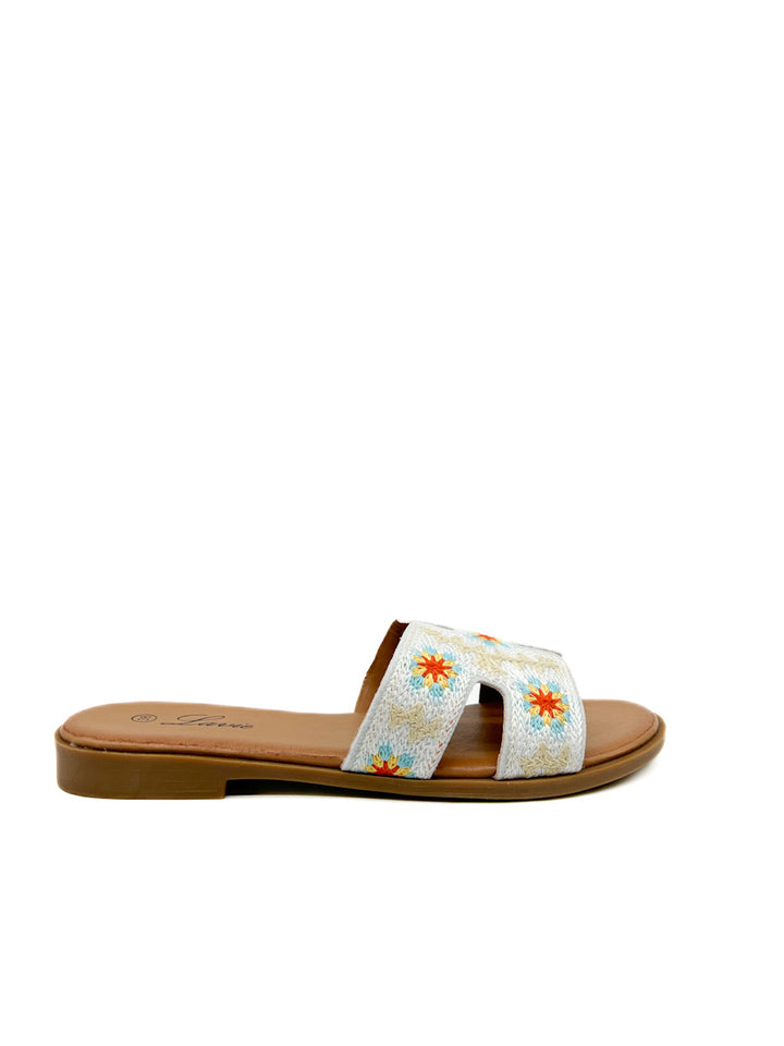 Sandalias Planas  Forrado Flores VG342