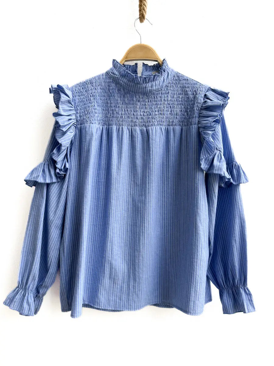 Blusa Rayas Azul Azul única