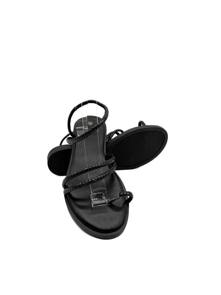 Sandalias Planas de Pedrería: Estilo y Brillo