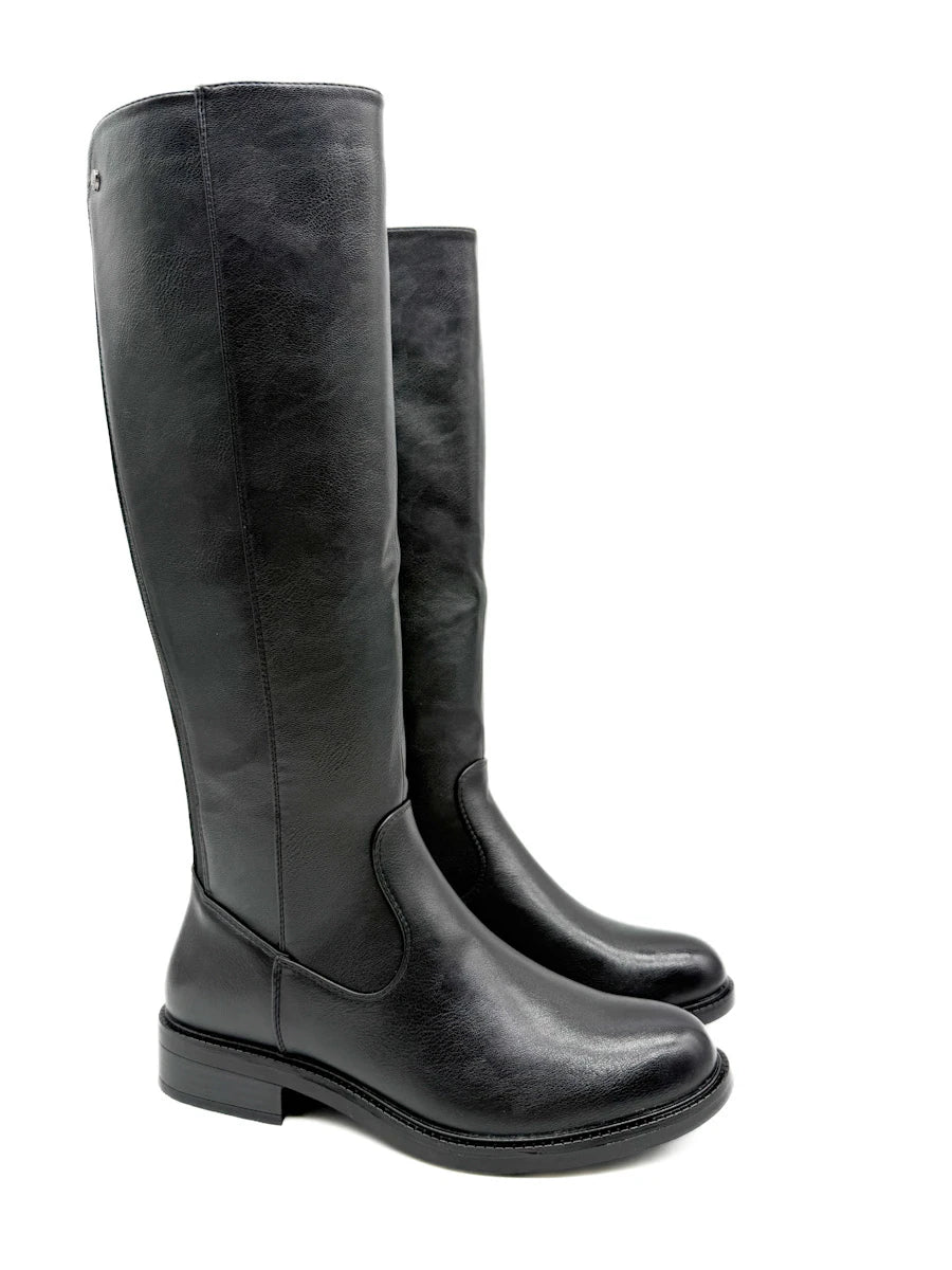 Botas Altas de Caña Elástica con Tacón Bajo y Cremallera