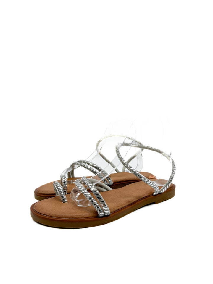Sandalias Planas de Pedrería: Estilo y Brillo