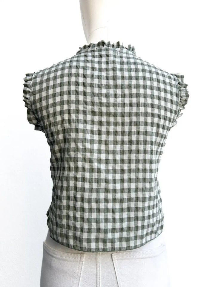 Top Fruncido de Cuadros con Lazo